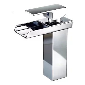 Llave Monomando Lavamanos Cascada Plana Diseño Moderno