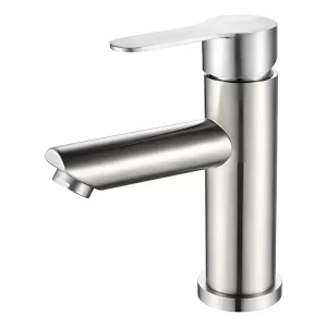 Llave Lavamanos monomando color Plateado con flexibles