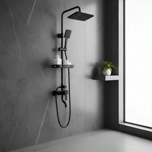 Columna para ducha  3 Funciones Mate Negra